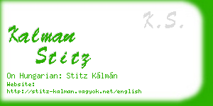 kalman stitz business card